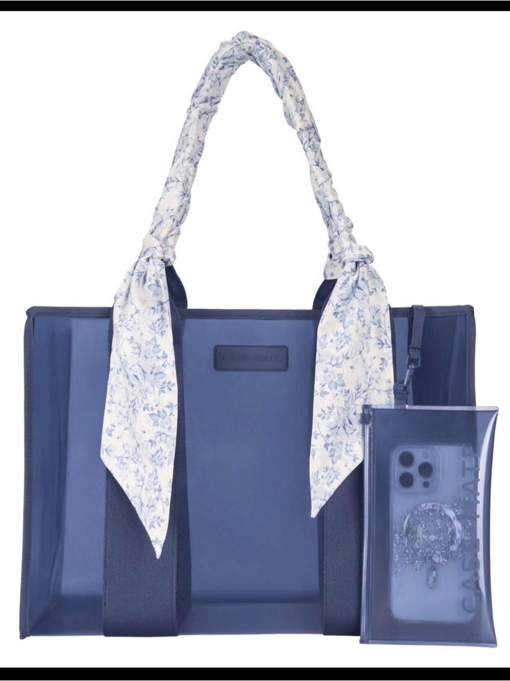 case-mate Blue Jelly Tote w/Scarf Accent AND navy case-mate organizer